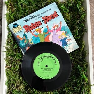 VINTAGE Disney the story of Robin Hood book & record See Hear Read-along 1970’s